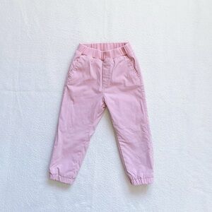 Uniqlo Baby Girl Pink Fleece Lined Jogger Pants Warm Winter Cozy 18-24M 90cm